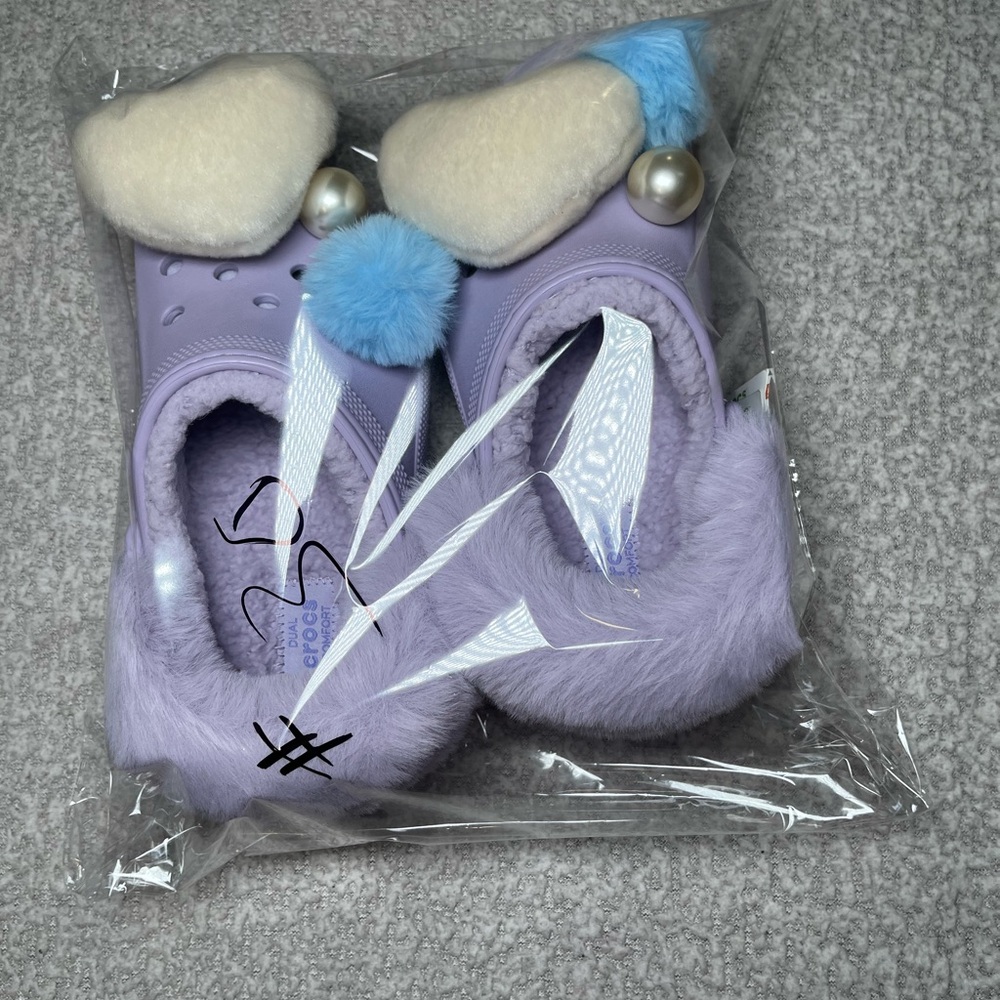 NWT Crocs Classic Platform Lined Charm Clog Lavender Purple Women’s Size 6 - Picture 17 of 17